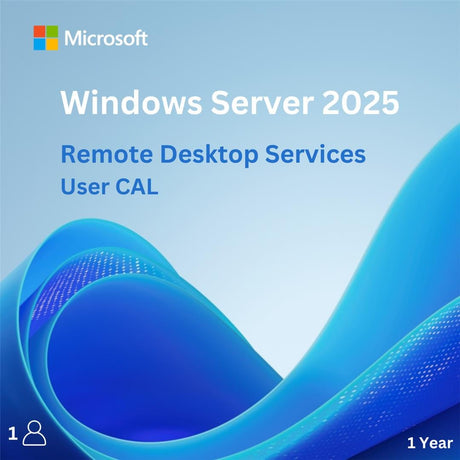 Microsoft Windows Server 2025 Remote Desktop Services - 1 User CAL - 1 Year
