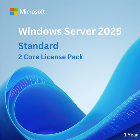 Microsoft Windows Server 2025 Standard - 2 Core License Pack - 1 Year