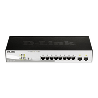 D-LINK 8-ports 10/100/1000Base-T PoE Smart Switch plus 2 SFP ports - 78W PoE budget