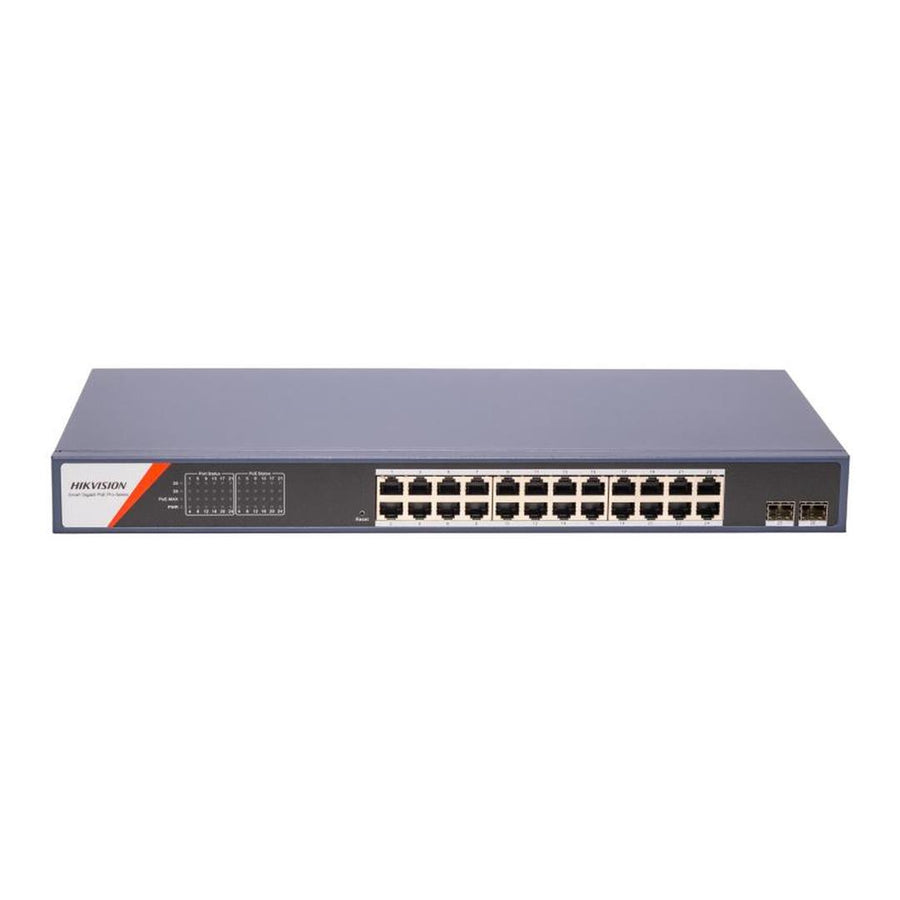 Hikvision 24 Port Gigabit Smart PoE Switch 2 Gigabit Fiber Ports