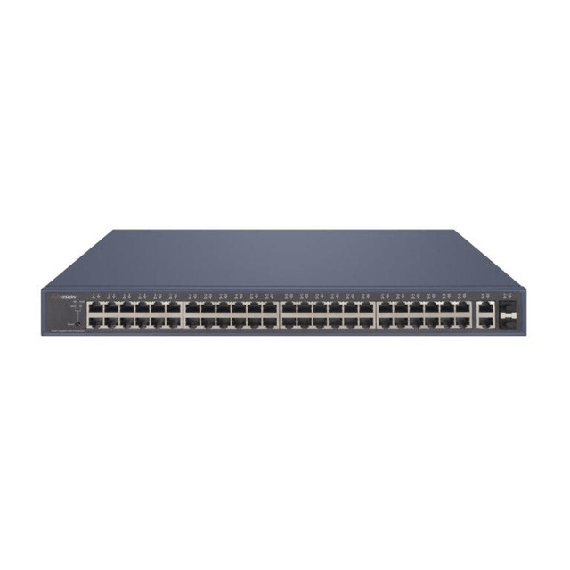 Hikvision L2, Smart Managed, 48 Gigabit PoE ports, 2 Gigabit RJ45, 2 Gigabit SFP uplink ports,  802.3af/at, PoE power budget 470W, max.
