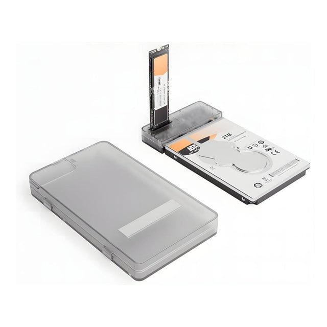 2 in 1 USB C Enclosure for M.2 NVMe and SATA III SSD