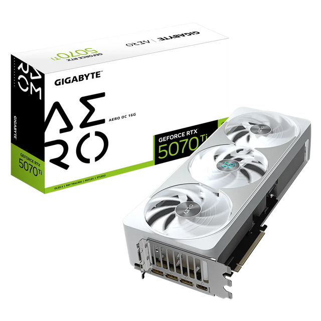 Gigabyte GeForce RTX 5070 Ti Aero OC 16GB GDDR7 PCIe 5.0 2588MHz RGB Graphics Card