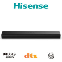 Hisense HS1000 2.0 Channel Soundbar 60W Dolby Digital Plus DTS Virtual:X Bluetooth 5.3 HDMI eARC