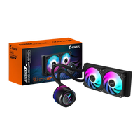 Gigabyte AORUS Waterforce X II 240 AIO Liquid CPU Cooler Black 240mm LCD Display ARGB Fans LGA1851 AM5 6-Year