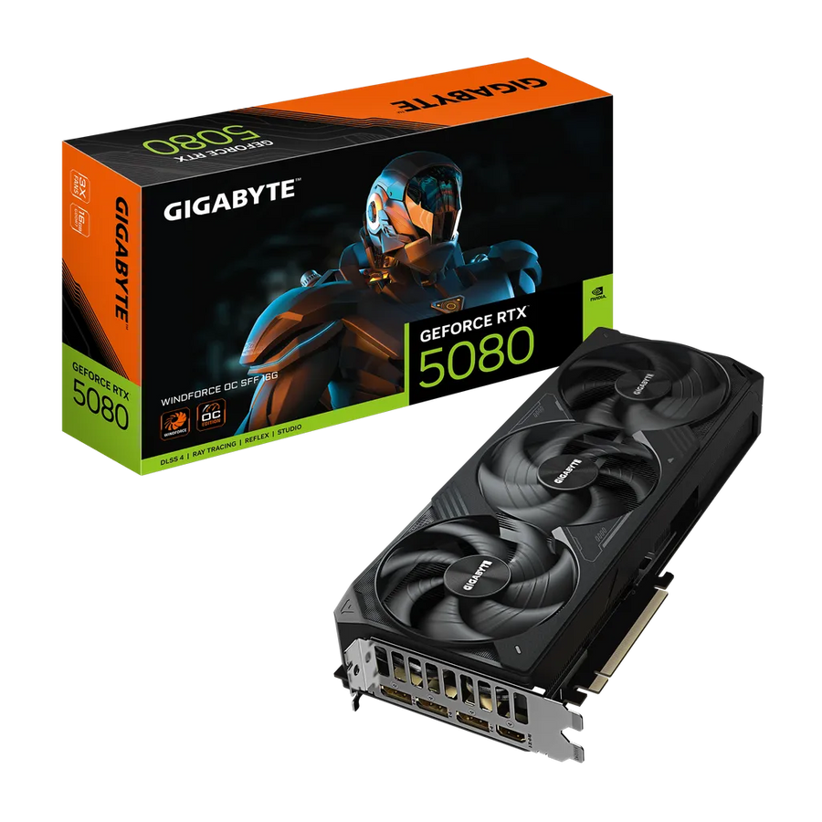 Gigabyte GeForce RTX 5080 WINDFORCE OC 16GB GDDR7 SFF PCIe 5.0 Graphics Card