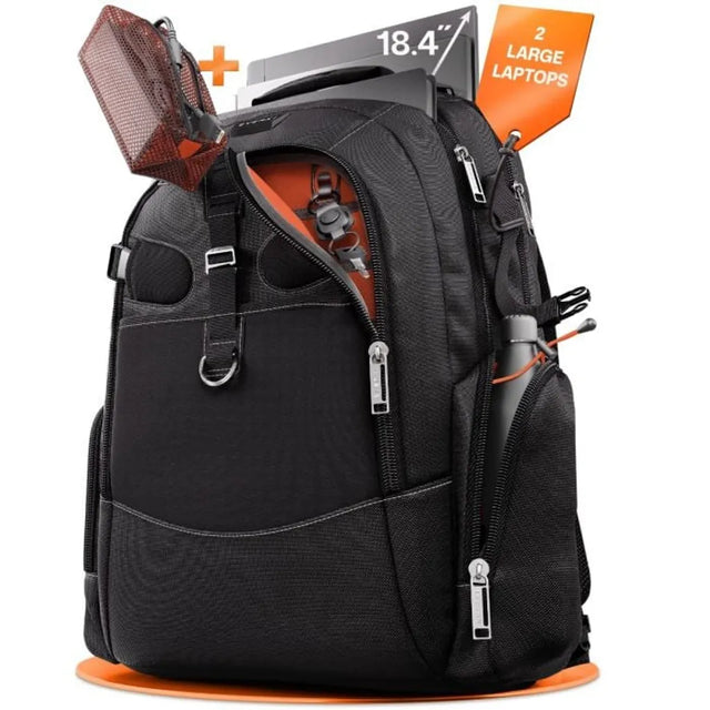 Everki Business 120 Pro 18.4-inch Notebook Backpack 40L Checkpoint Friendly Rain Cover Lifetime Warranty Black