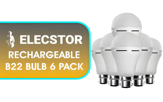 Elecstor B22 7W Rechargeable Warm White 6 Pack - main