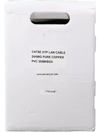 Essential CAT5e Indoor Ethernet Cable 305m Grey Solid Copper UTP Pull Box
