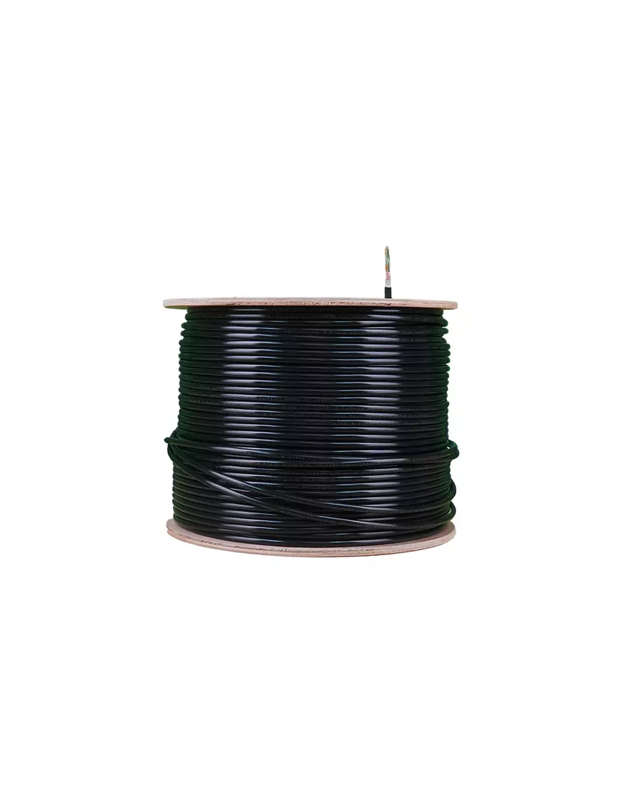 Essential CAT6 UV Outdoor Ethernet Cable 305m Black Solid Copper SF/TP Pull Box