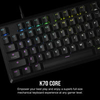 Corsair K70 Full-Size Mechanical Gaming Keyboard 104-Key USB MLX Red Switches (Black) - Image 2