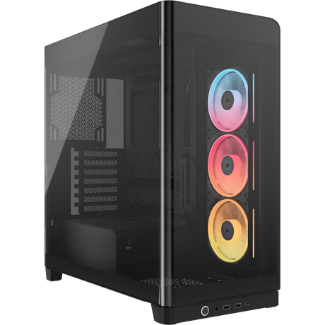 FRAME 4500X LX-R RGB LINK Panoramic Glass Mid-Tower PC Case, 3x RGB Fans Inclided, 4x 2.5'', 2x 3.5'', Black