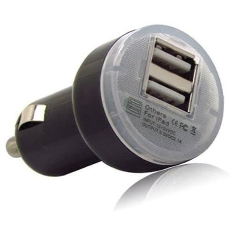 Dual USB Car Charger- Black