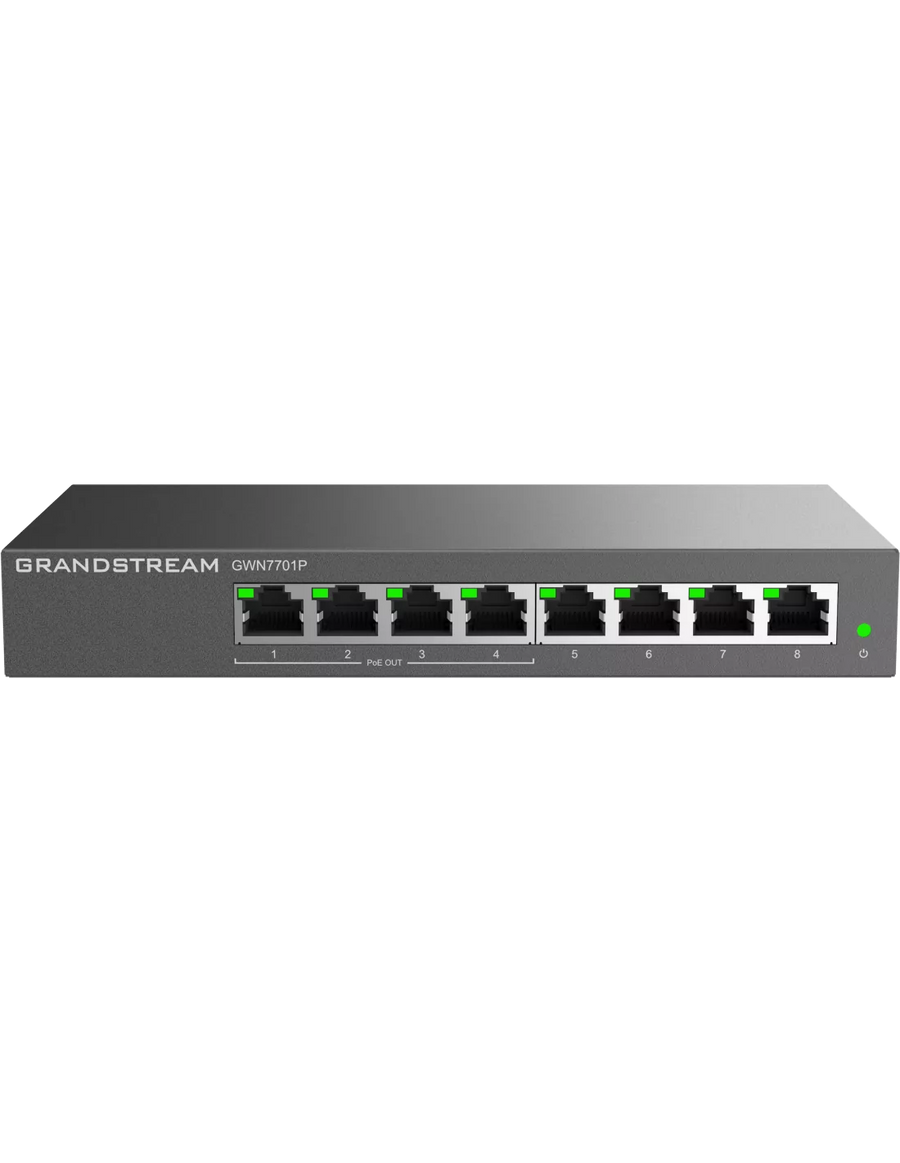 Grandstream Enterprise 8 port Unmanaged GbE PoE Switch 60W | GWN7701P