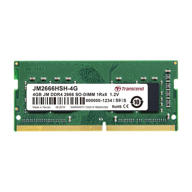 TRANSCEND 4GB DDR4 2666MHZ SO-DIMM 1RX8 512MX8 CL19 1.2V