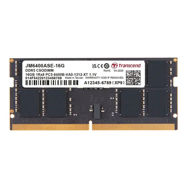 Transcend 16GB DDR5-6400 SO-DIMM Laptop Memory