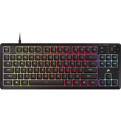 CORSAIR K55 CORE TKL RGB Wired Gaming Membrane Keyboard with 8-Zone RGB Backlighting - Black
