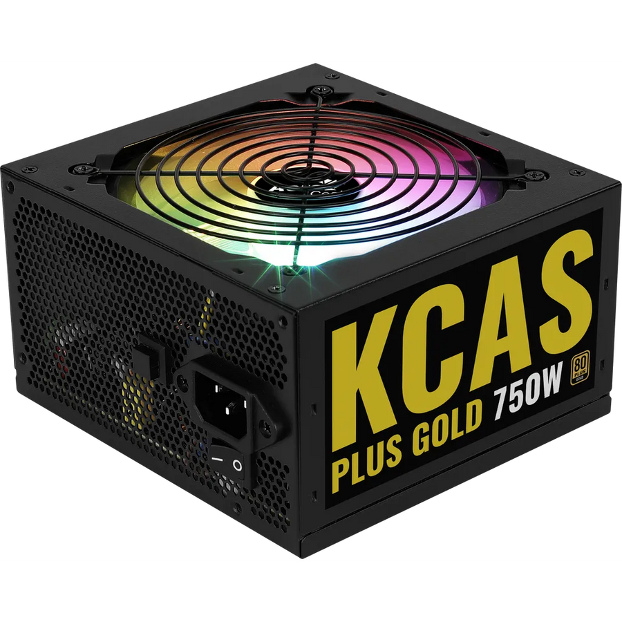 Aerocool KCAS Plus Gold 750W 80 Plus Gold ARGB Non-Modular ATX Power Supply