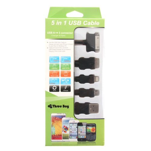 USB CABLE 5 IN 1 BLACK