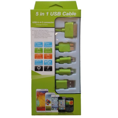 USB Cable 5 in 1 Lime