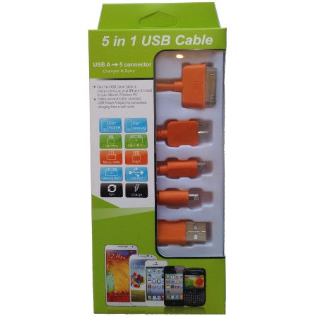 USB Cable 5 in 1 Orange