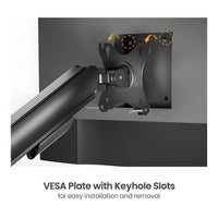 RCT Dual Gas Spring Monitor Arm 17 to 32-inch VESA 75x75 100x100 up to 9kg per Screen Clamp and Grommet Mount - Image 2