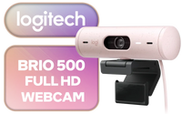 Logitech Brio 500 FULL HD 1080P Webcam With Light Correction Rose