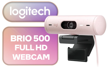 Logitech Brio 500 FULL HD 1080P Webcam With Light Correction Rose