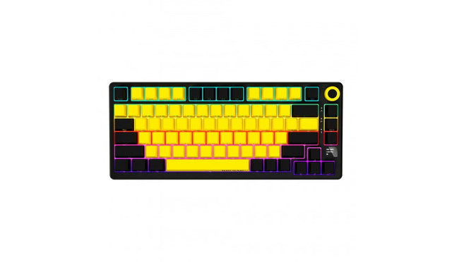 LORGAR KBP7075W, Wireless 75% Mechanical Gaming Keyboard Pro, Black/yellow, EN layout
