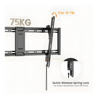 RCT Slim Tilt TV Wall Mount 43 to 95-inch 75kg Capacity 8 Degree Tilt VESA Compatible Black