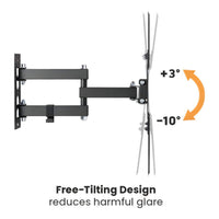 RCT Full-Motion TV Wall Mount 23 to 65-inch up to 30kg Tilt and Swivel VESA Compatible Black