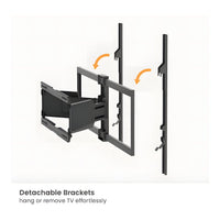 RCT Ultra-Slim Full-Motion TV Wall Mount 50 to 100-inch 65kg Capacity Tilt Swivel Extend Retract Cable - Image 4