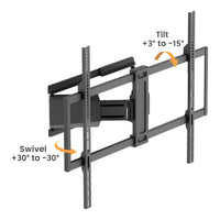 RCT Ultra-Slim Full-Motion TV Wall Mount 50 to 100-inch 65kg Capacity Tilt Swivel Extend Retract Cable - Image 3