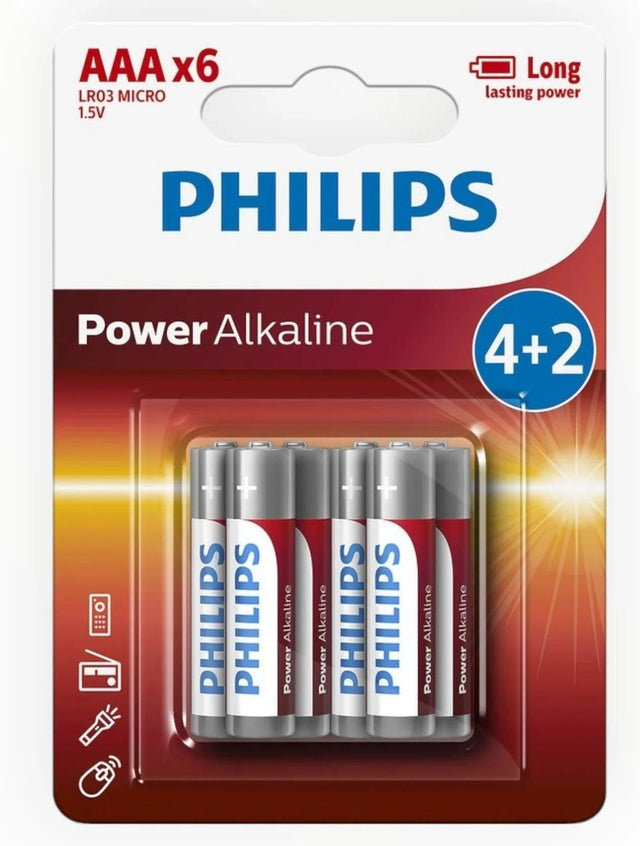 PHILIPS ALKALINE AAA X6