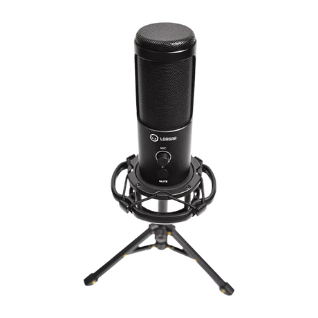 LORGAR Voicer 721, Gaming Microphone, Black, USB condenser microphone with tripod stand