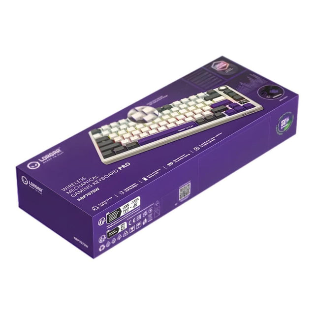 LORGAR KBP7075W, Wireless 75% Mechanical Gaming Keyboard Pro, Beige, EN layout