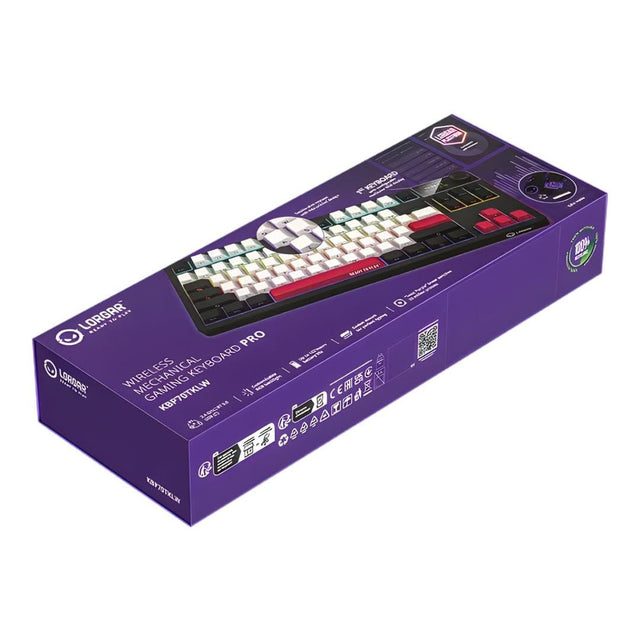 LORGAR KBP70TKLW, Wireless TKL Mechanical Gaming Keyboard Pro, Black/red, EN layout