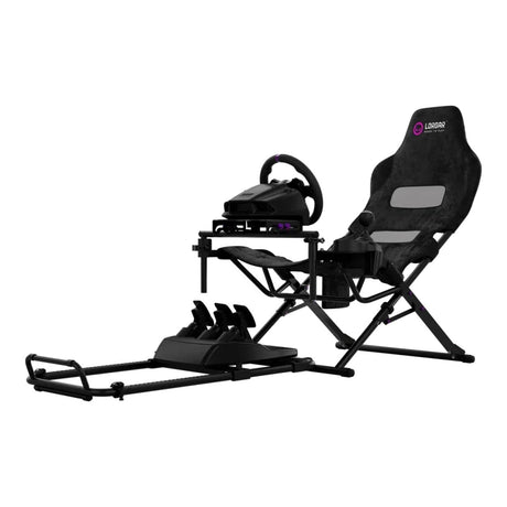LORGAR FLEX RAF1, Sim Racing Cockpit Advanced, Foldable, 150x72x113 cm-playing, 38x72x126cm-folded, Black