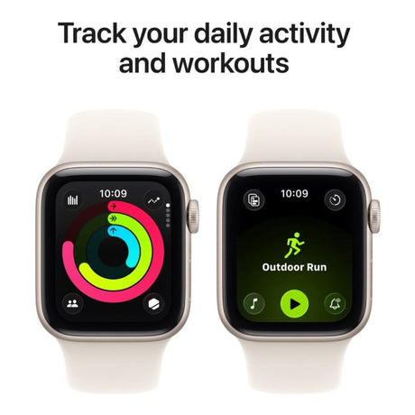 Out of Box Apple Watch SE 3 GPS 40mm Starlight Aluminium Case with Starlight Sport Band - S/M