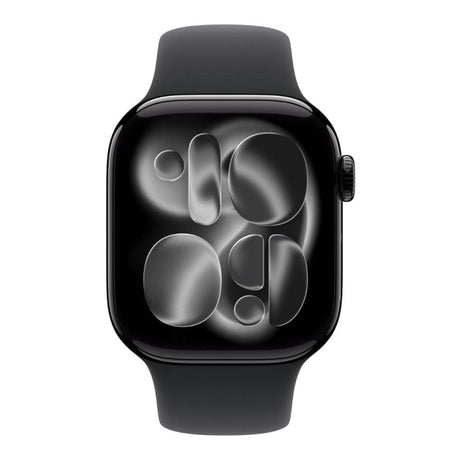 Apple Watch Series 11 GPS 46mm Jet Black Aluminium Case with Black Sport Band - M/L