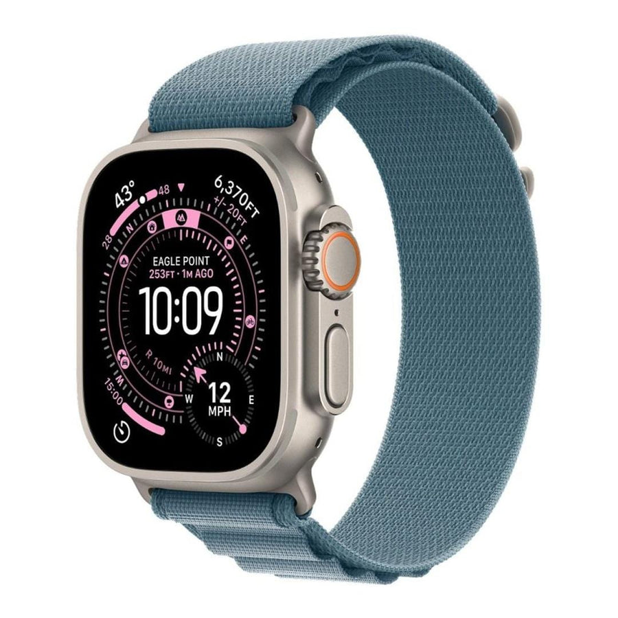 Apple Watch Ultra 3 GPS + Cellular 49mm Natural Titanium Case with Light Blue Alpine Loop - Medium