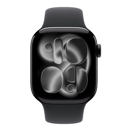 Apple Watch Series 11 GPS + Cellular 42mm Jet Black Aluminium Case with Black Sport Band - M/L