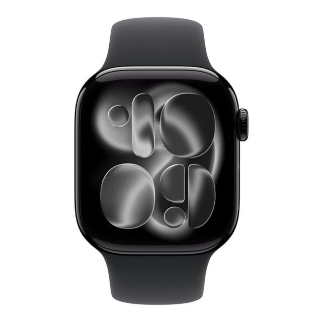 Apple Watch Series 11 GPS + Cellular 42mm Jet Black Aluminium Case with Black Sport Band - M/L,Model A3335
