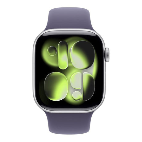 Apple Watch Series 11 GPS + Cellular 46mm Silver Aluminium Case with Purple Fog Sport Band