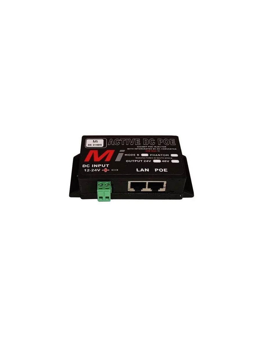Micro Instruments Gb DC PoE Injector, 12V in 24V out, 30W Max