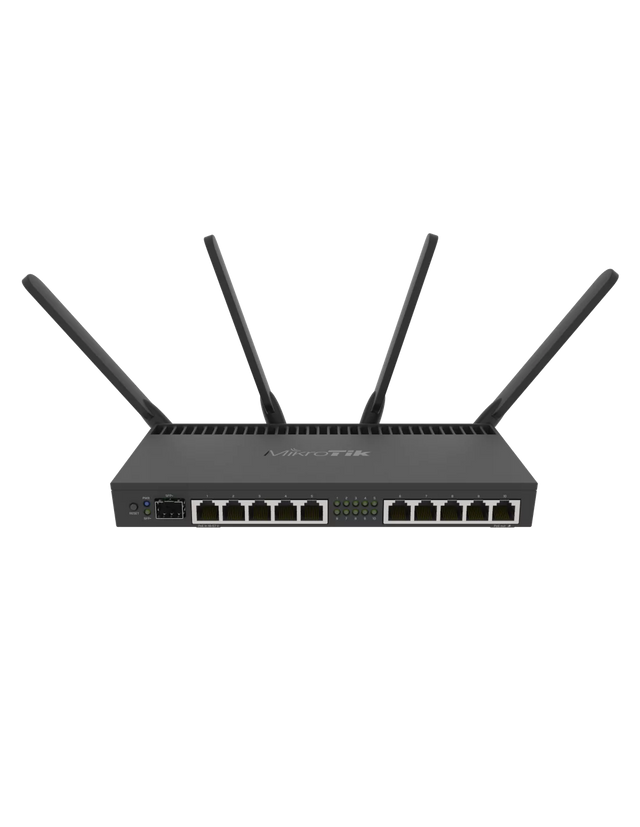 MikroTik 10-port Gigabit 1-SFP+ AC WiFi Router | RB4011iGS+5HacQ2H