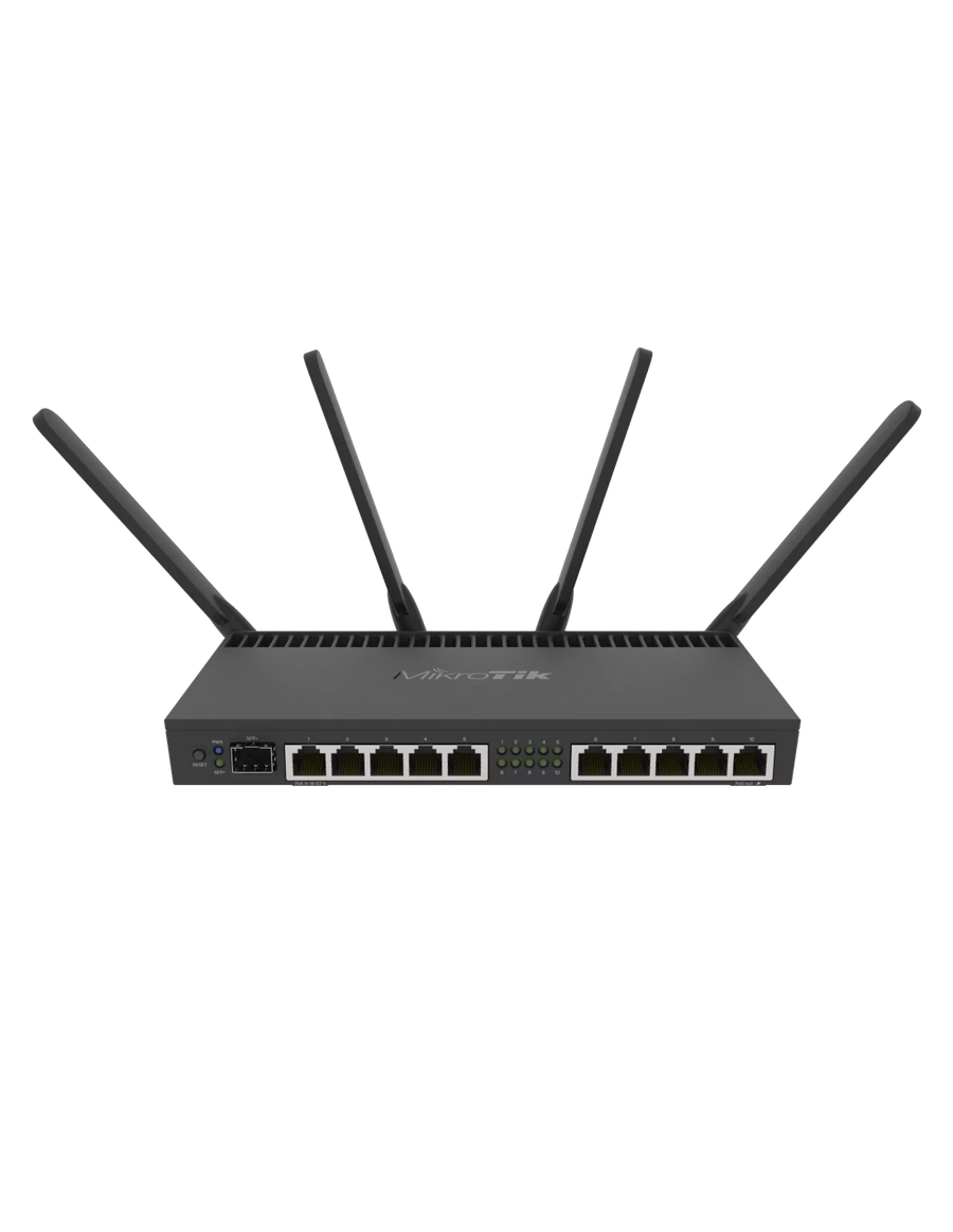 MikroTik 10-port Gigabit 1-SFP+ AC WiFi Router | RB4011iGS+5HacQ2H