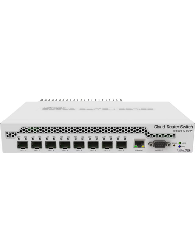 MikroTik Cloud Router Switch 8 Port SFP+ with PoE Input | CRS309-1G-8S+IN