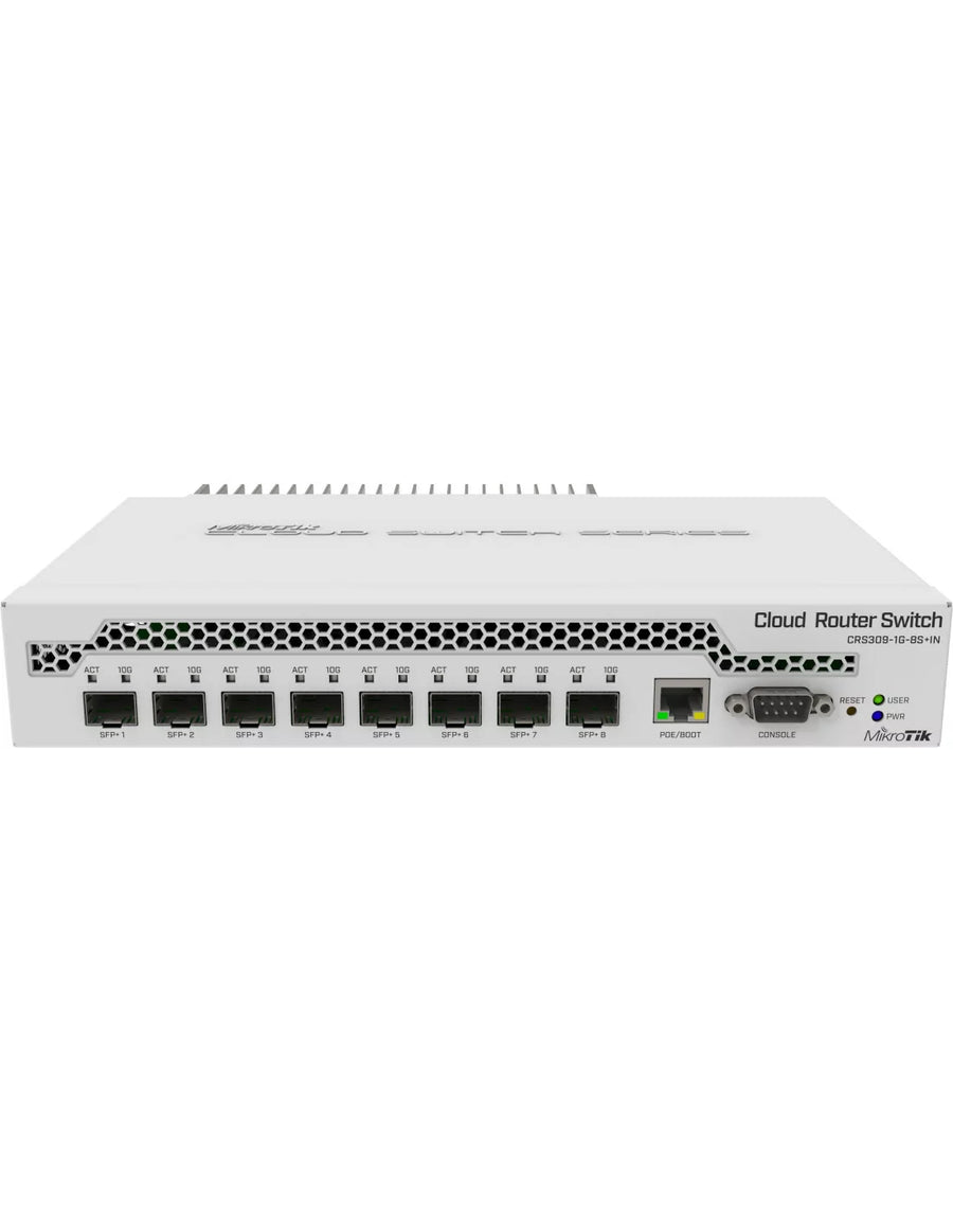 MikroTik Cloud Router Switch 8 Port SFP+ with PoE Input | CRS309-1G-8S+IN