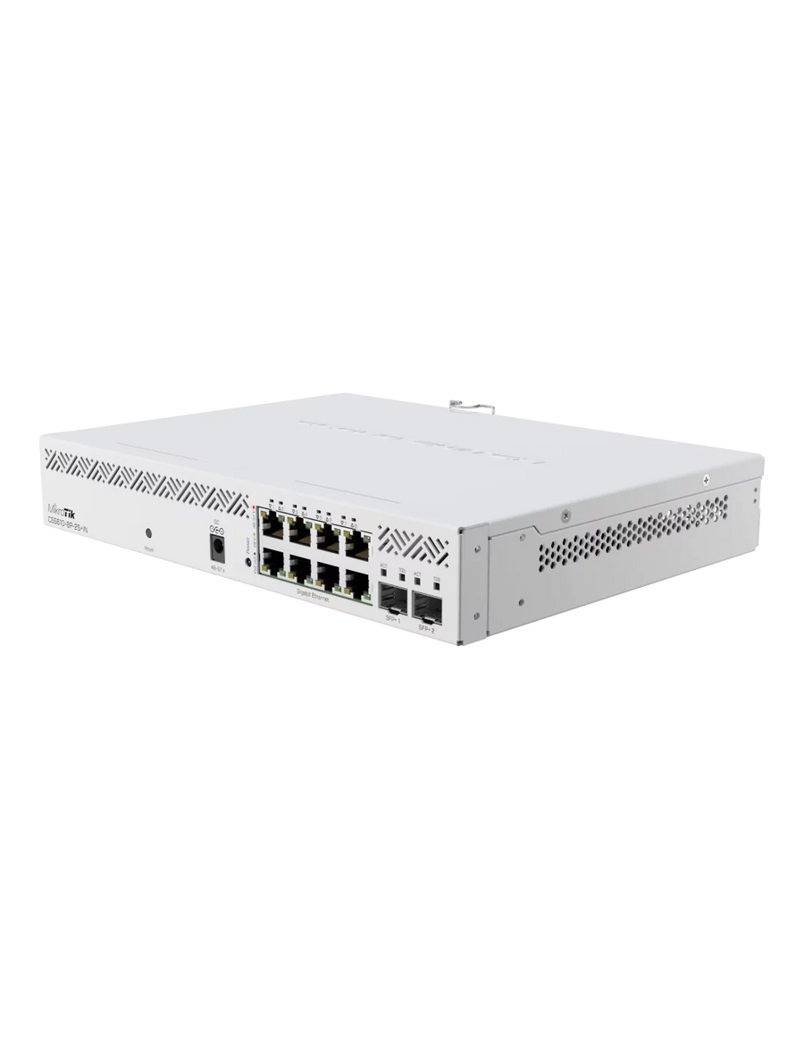 MikroTik Cloud Smart Switch 8 Port PoE 2 SFP+ desktop enclosure MT-RBCSS610-8P-2S+IN